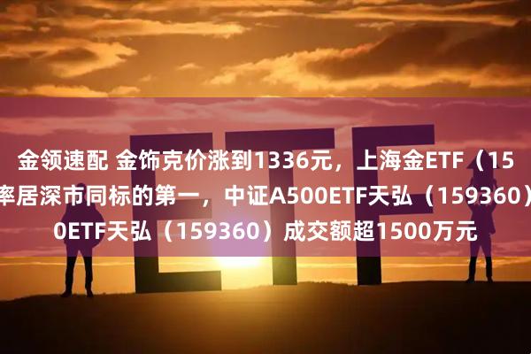金领速配 金饰克价涨到1336元，上海金ETF（159830）近10日净流率居深市同标的第一，中证A500ETF天弘（159360）成交额超1500万元