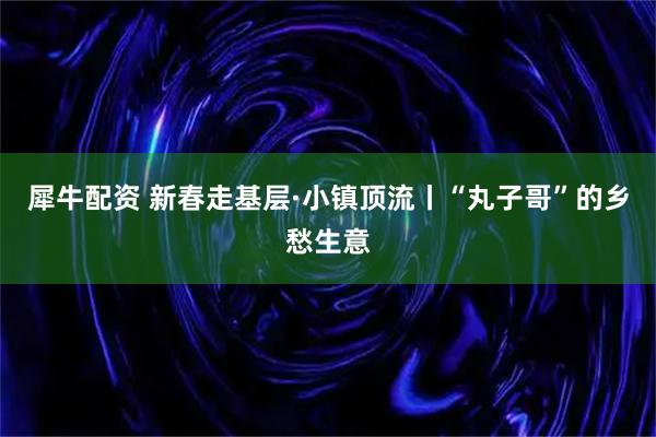 犀牛配资 新春走基层·小镇顶流丨“丸子哥”的乡愁生意